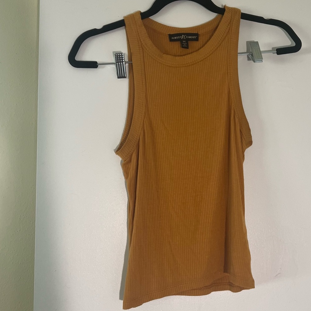 Almost Famous Yellow Tank Top Vibrant Essential